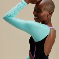 Flu3nte Colorblock Long Sleeve Cut Out One Piece