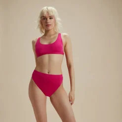 Flu3nte Solid Cheeky High Waist Bikini Bottom