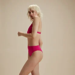 Flu3nte Solid Cheeky High Waist Bikini Bottom