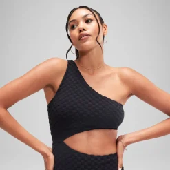 Flu3nte Terry Asymmetrical Cut Out One Piece