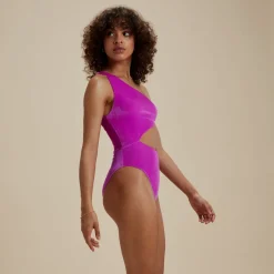 Flu3nte Velour Asymmetrical Cut Out One Piece