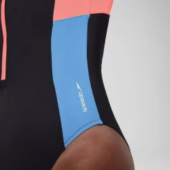 Long Sleeve Colorblock Zip One Piece