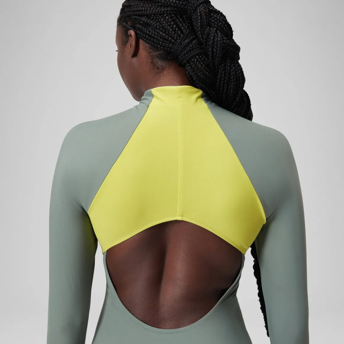 Long Sleeve Colorblock Zip One Piece