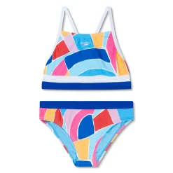 Print Blocked Bikini Set