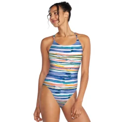 Printed Dbl Cross Back One Piece