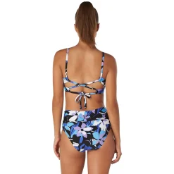 Printed Double Cross Bikini Top