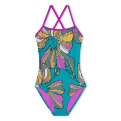 Printed Double X Back One Piece