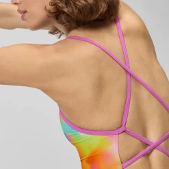 Printed Double X Back One Piece