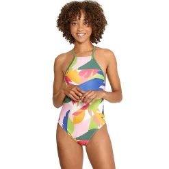 Printed High Neck One Piece