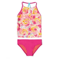 Printed High Neck Tankini Set