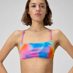 Printed Strappy Fixed Bikini Top