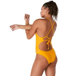 Solid Double Lace Back One Piece