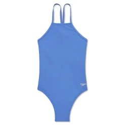 Solid High Neck Tie Back One Piece