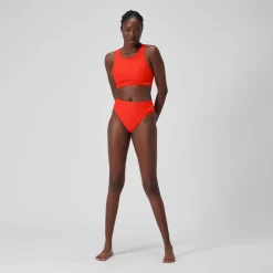 Solid Highneck Top with Mesh