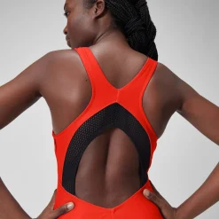 Solid Scoop Mesh One Piece