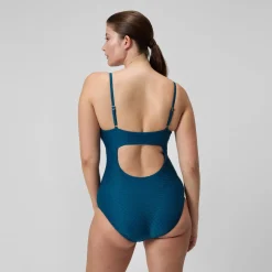 Texture Adjustable Thin Strap One Piece