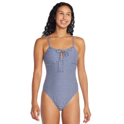 Texture Stripe Bandeau One Piece