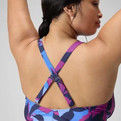 Women's Shaping Printed V Neck One Piece (+)